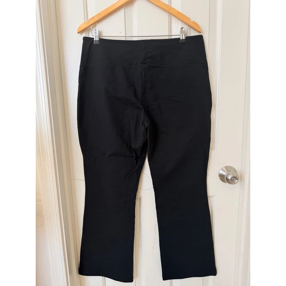 Women with Control Renee Greenstein Black Bootcut Pants Tummy Control Petite LP